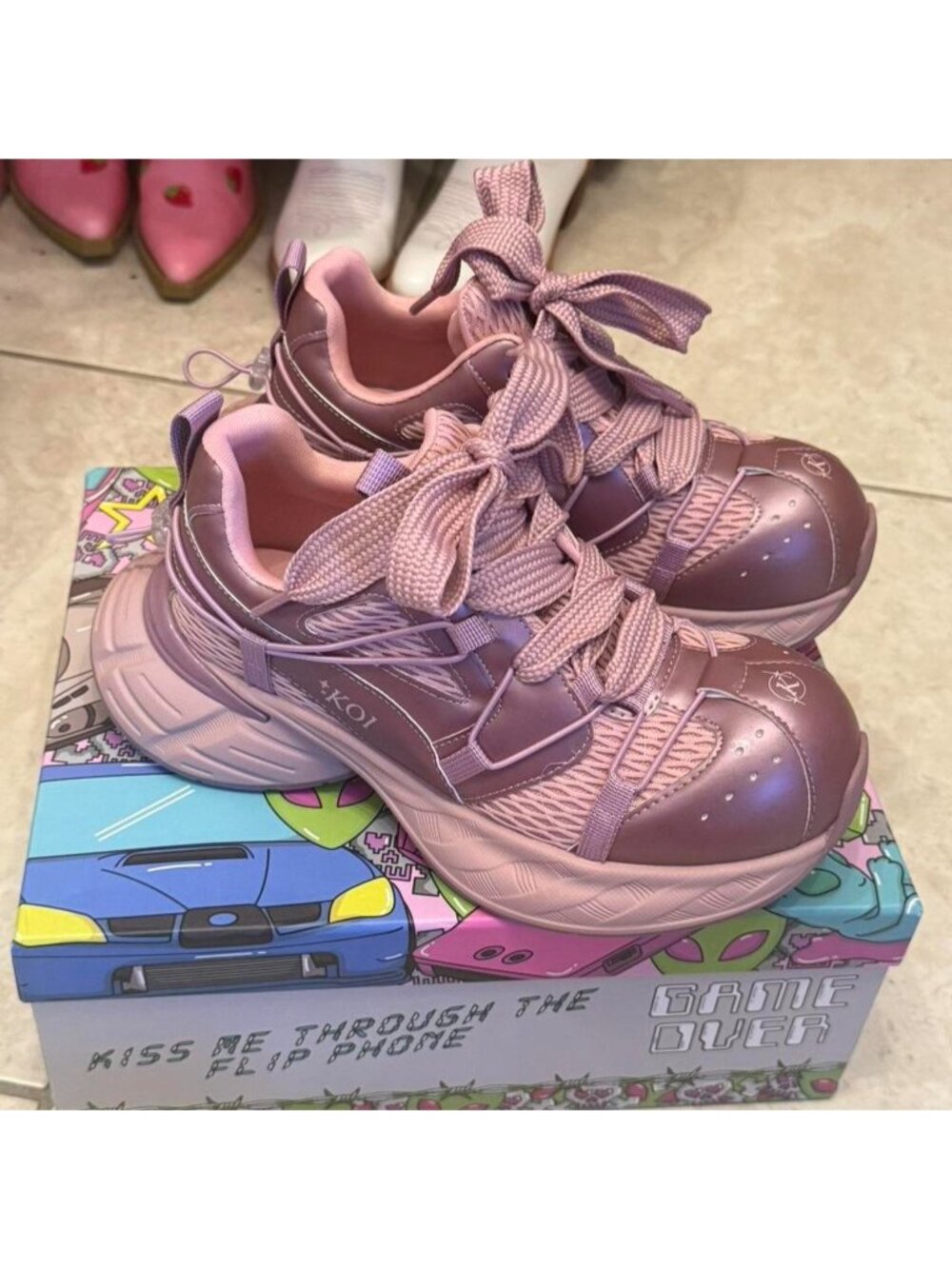 Koi vortex mega  chunky trainers pink purple chunky sneakers sz us 8 UK 6
